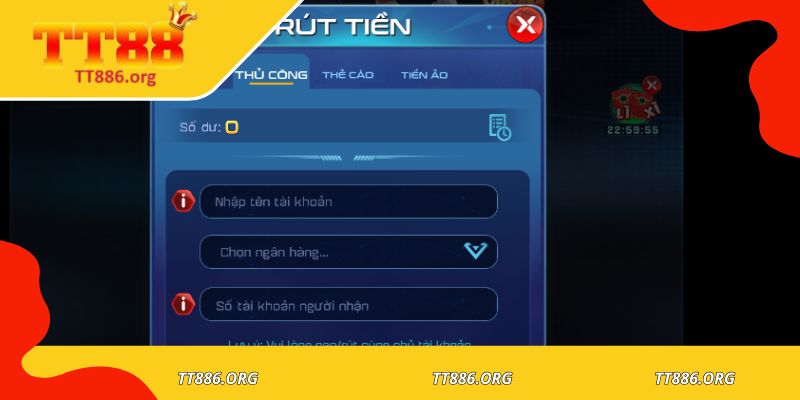 Giao dịch nạp rút tiền nhanh chóng trên giao diện trực tuyến